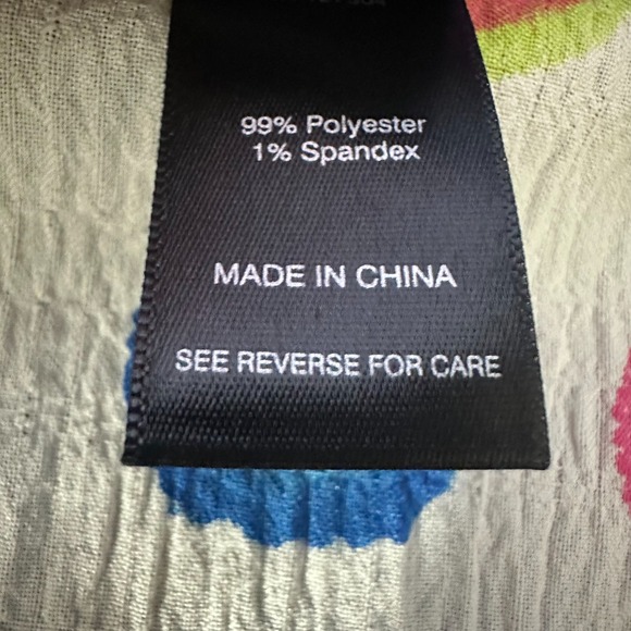 Ali Miles Tunic Top Womens PL Art  Stretch Watercolor 3/4 Sleeve Button Up - Picture 6 of 10